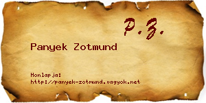 Panyek Zotmund névjegykártya